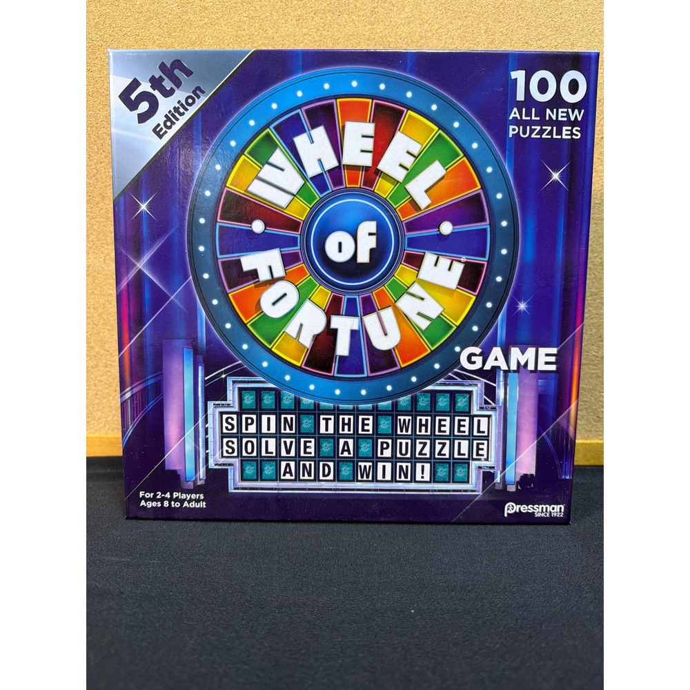Pressman Wheel of Fortune Game 5th Edition 100 All New Puzzles Board Game